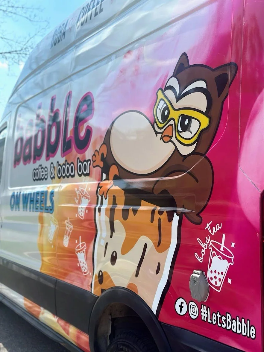 The Babble on Wheels food truck with the owl mascot